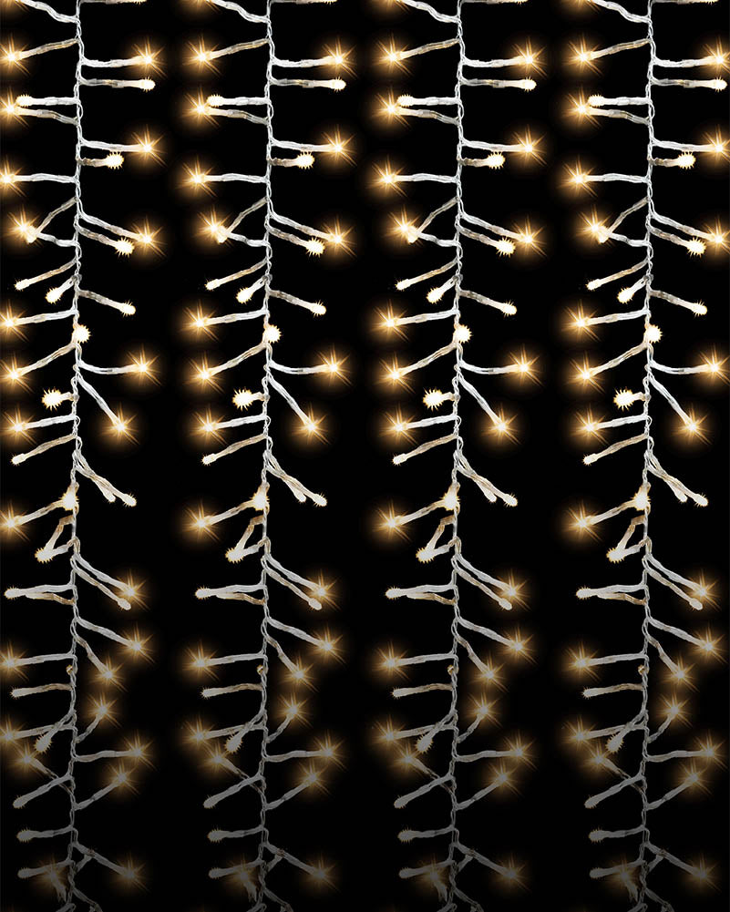 Glistening Gold Twinkling Christmas Curtain Lights 6m