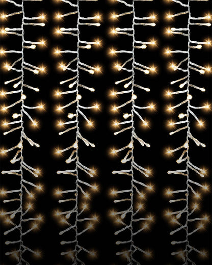 Glistening Gold Twinkling Christmas Curtain Lights 6m