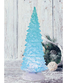 Colour Changing Tree Glitter Swirl Christmas Decoration 26cm