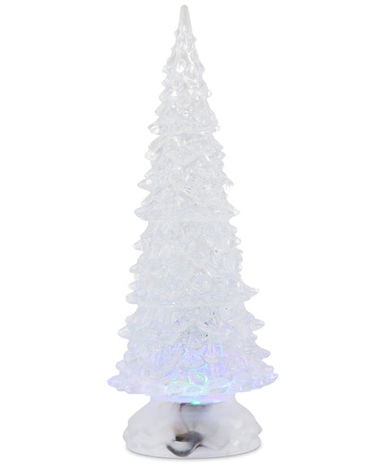 Colour Changing Tree Glitter Swirl Christmas Decoration 26cm