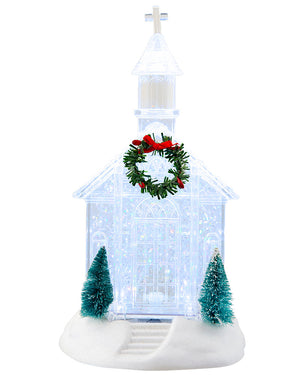Crystal Church Glitter Swirl Christmas Decoration 27cm