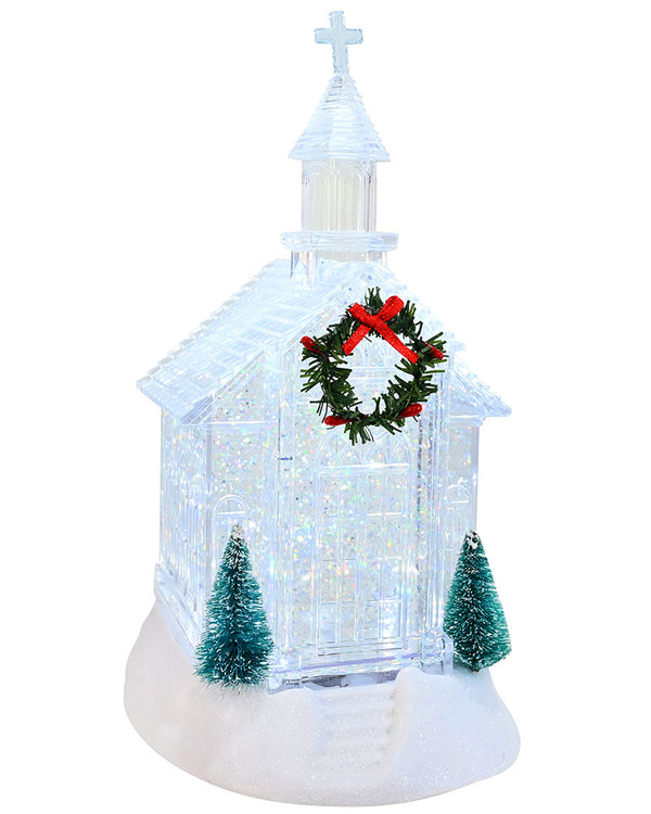 Crystal Church Glitter Swirl Christmas Decoration 27cm