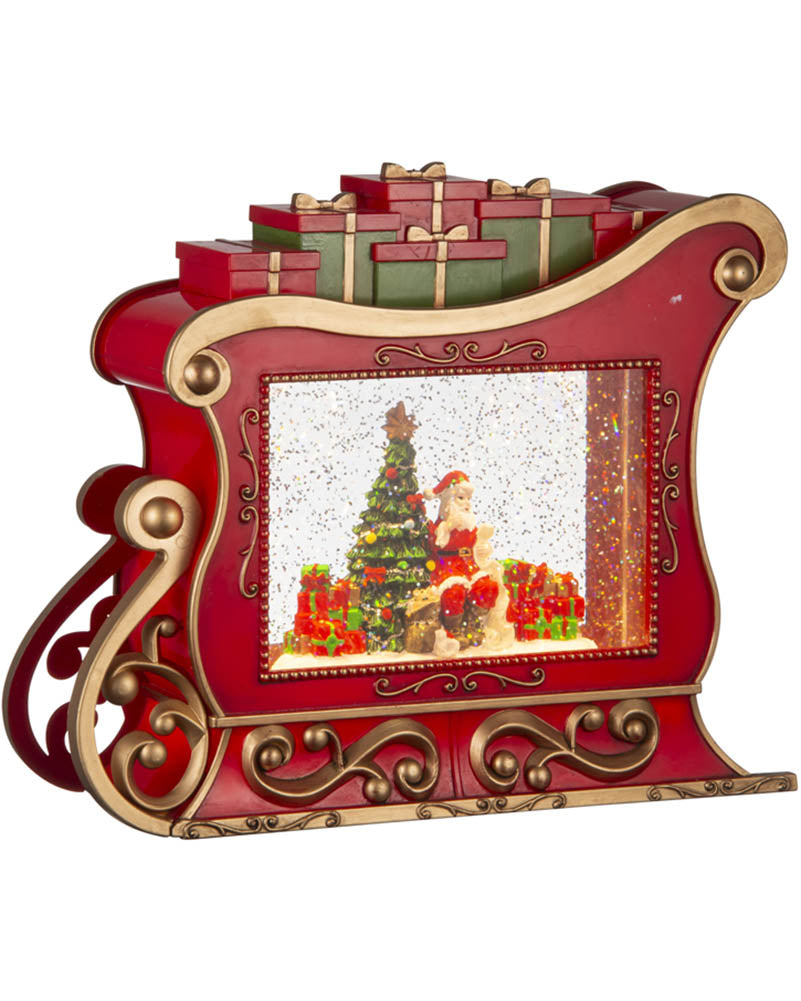 Musical Sleigh Glitter Swirl Christmas Decoration 25cm