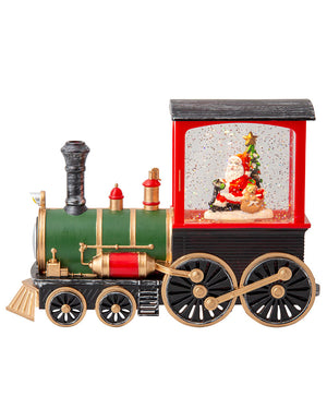Santa Train Glitter Swirl Christmas Decoration 22cm
