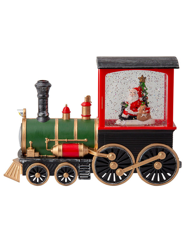 Santa Train Glitter Swirl Christmas Decoration 22cm