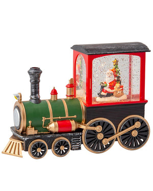Santa Train Glitter Swirl Christmas Decoration 22cm