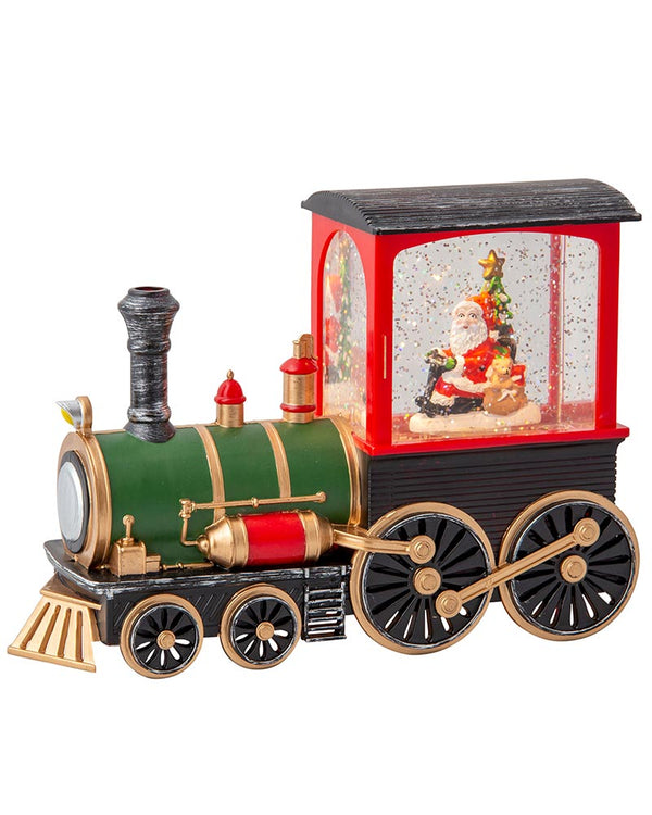 Santa Train Glitter Swirl Christmas Decoration 22cm