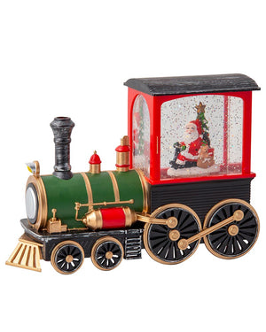Santa Train Glitter Swirl Christmas Decoration 22cm