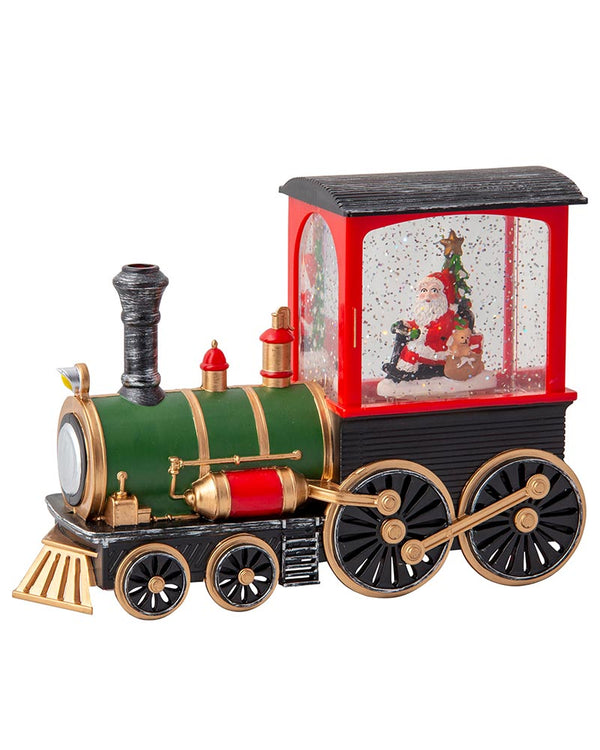Santa Train Glitter Swirl Christmas Decoration 22cm