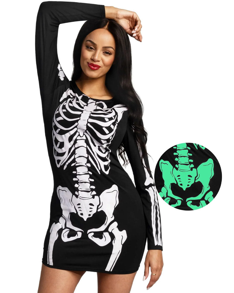 Glow Skeleton Dress Womens Costume
