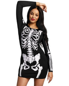Glow Skeleton Dress Womens Halloween Costume