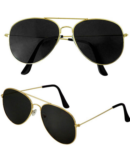 Gold Aviator Black Lense Glasses