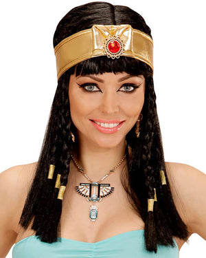 Gold Pharaoh Necklace with Gems
