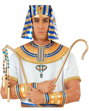 Gold Pharaoh Necklace with Gems