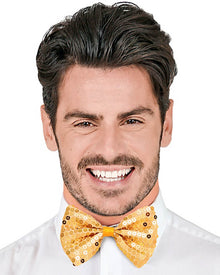 Gold Sequin Bow Tie