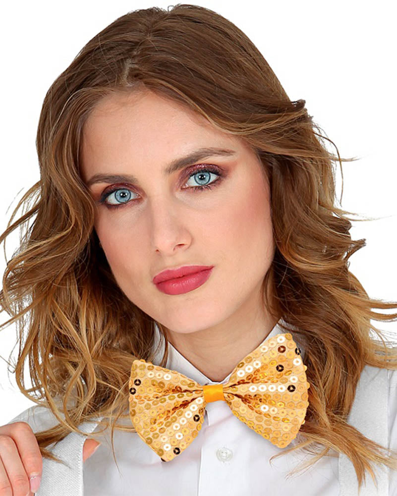 Gold Sequin Bow Tie
