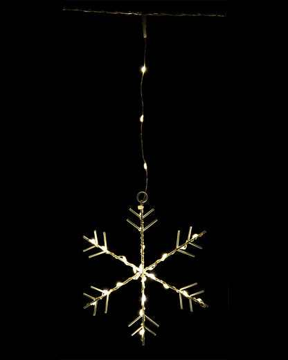 Gold Snowflakes LED Curtain Christmas Light 1.2m