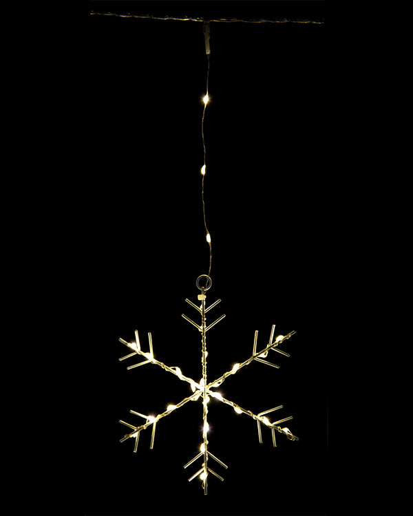 Gold Snowflakes LED Curtain Christmas Light 1.2m