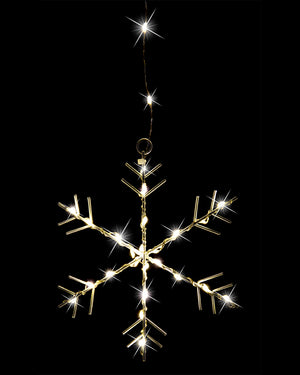 Gold Snowflakes LED Curtain Christmas Light 1.2m