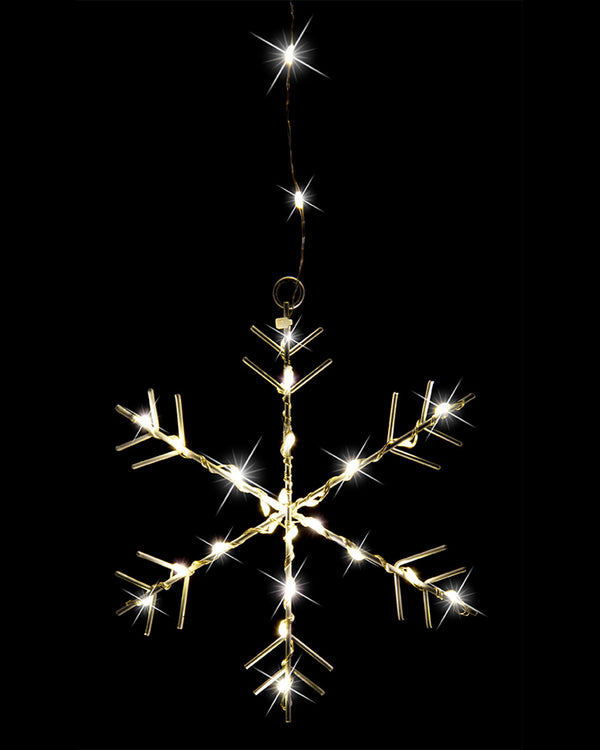 Gold Snowflakes LED Curtain Christmas Light 1.2m