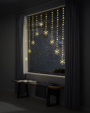 Gold Snowflakes LED Curtain Christmas Light 1.2m