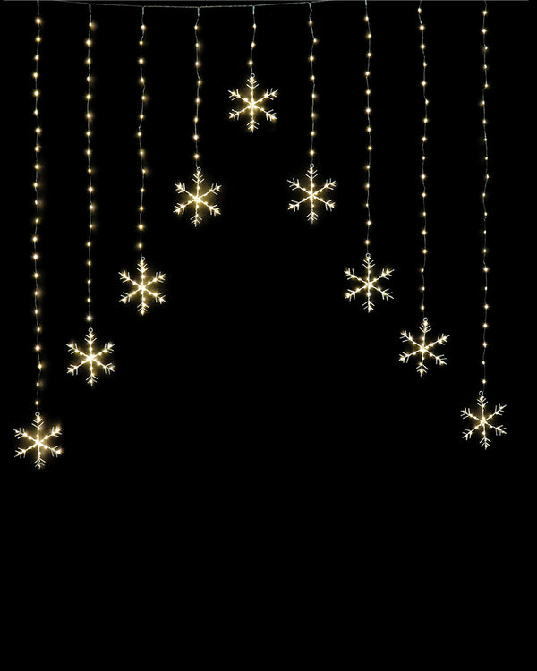 Gold Snowflakes LED Curtain Christmas Light 1.2m