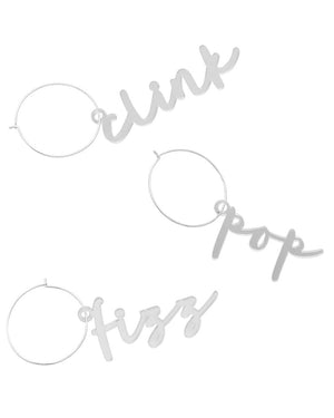 Good Cheer Silver Good Cheer Acrylic Drink Charms