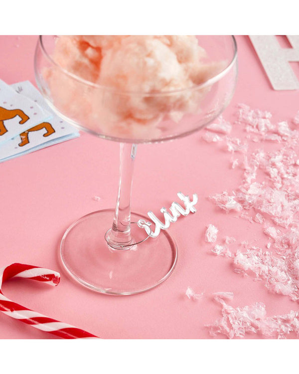 Good Cheer Silver Good Cheer Acrylic Drink Charms