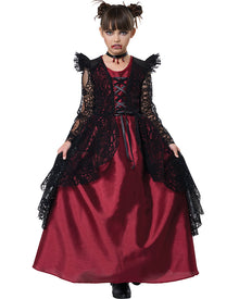 Gothic Lace Vampire Deluxe Girls Halloween Costume