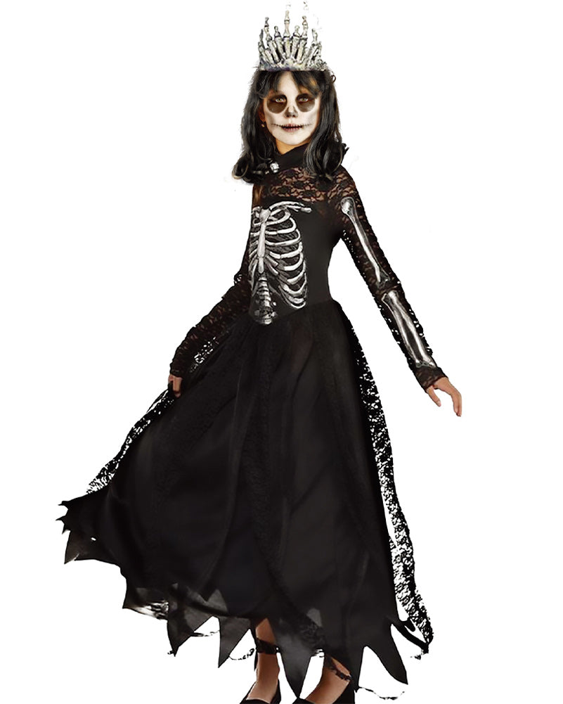 Gothic Skeleton Princess Girls Costume