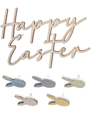 Hop Hop Hooray Easter Cake Topper Set