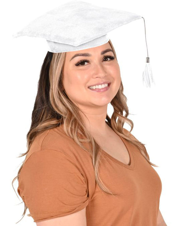 Graduate White Plush Cap