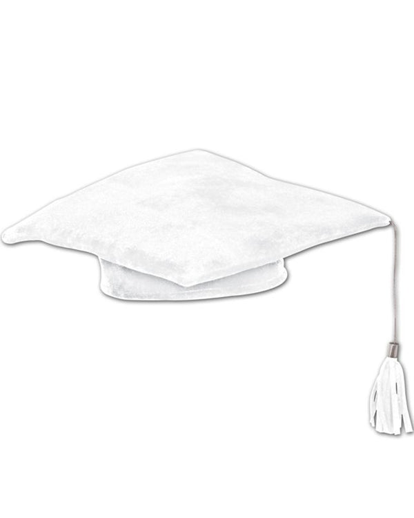 Graduate White Plush Cap