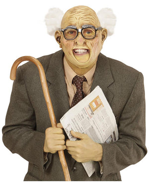 Grandpa Open Mouth Mask with Hair