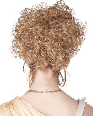 Greco Roman Goddess Curly Blonde Clip On Wig