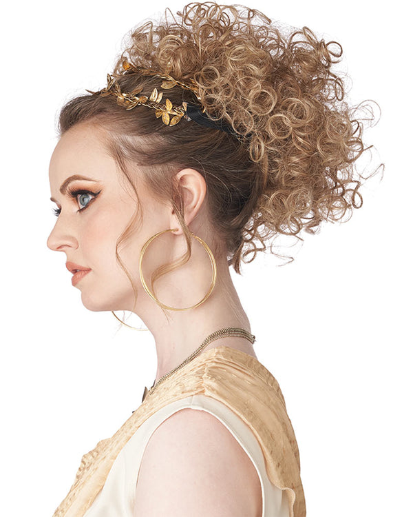 Greco Roman Goddess Curly Blonde Clip On Wig