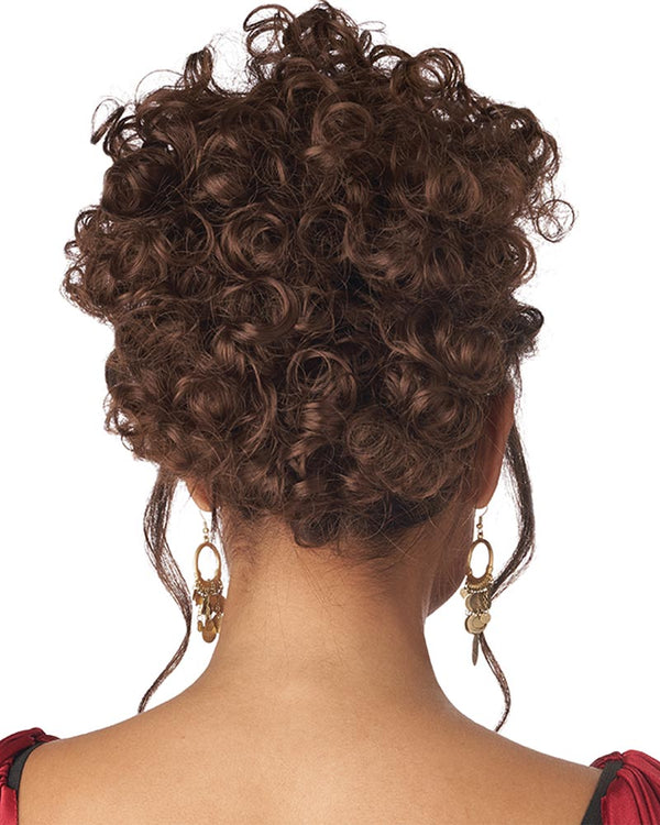 Greco Roman Goddess Curly Brown Clip On Wig