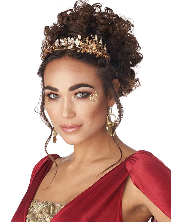 Greco Roman Goddess Curly Brown Clip On Wig