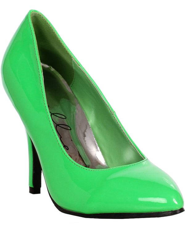 Green 1980s Rad Heel Womens Shoes