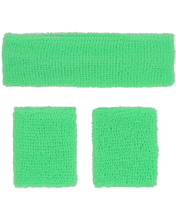 Green 80s Neon Sweatbands