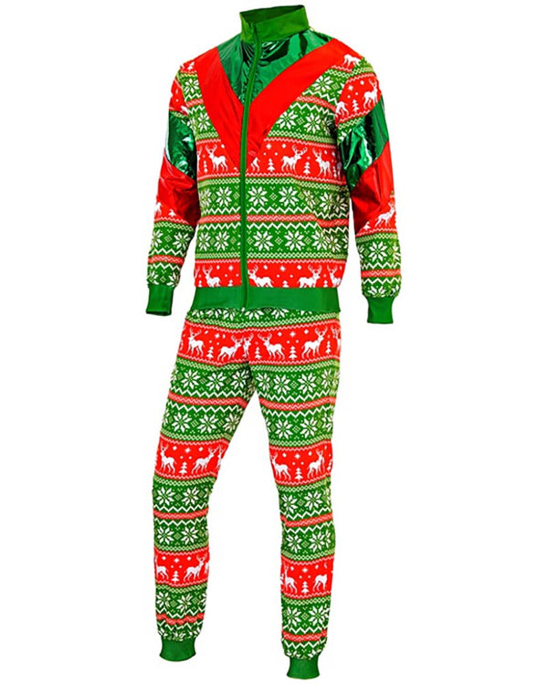 Green and Red Merry Christmas Adult Tracksuit