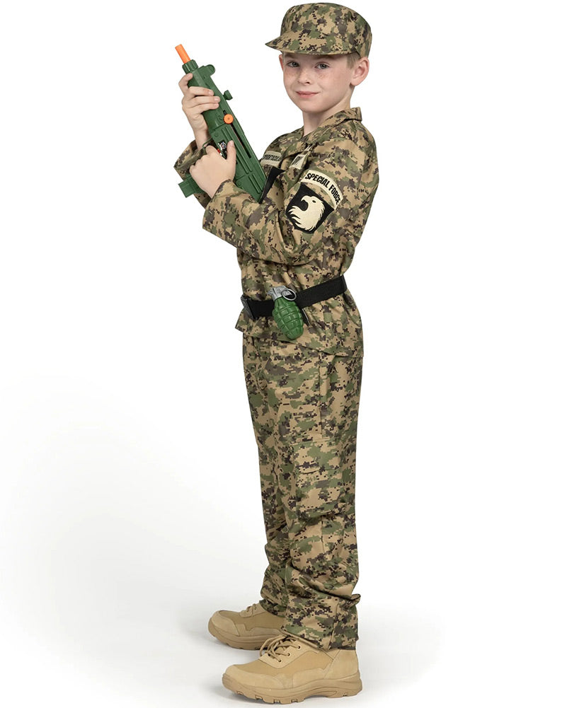 Green Camouflage Army Boys Costume