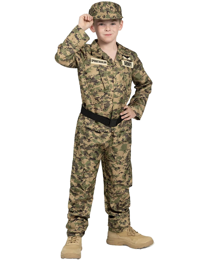 Green Camouflage Army Boys Costume