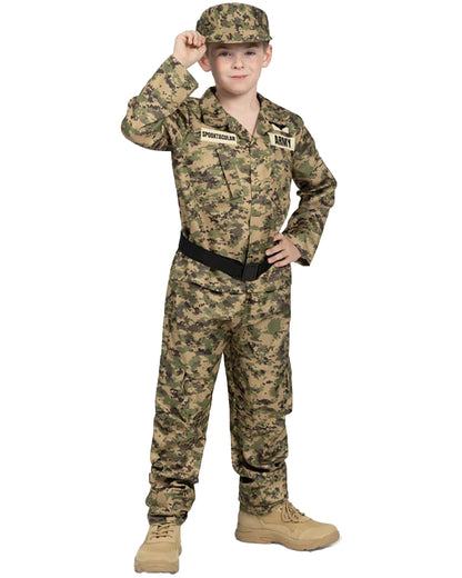 Green Camouflage Army Boys Costume