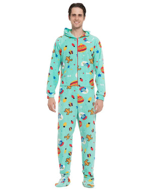 Green Christmas Cartoon Adults Onesie