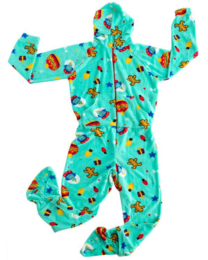 Green Christmas Cartoon Adults Onesie