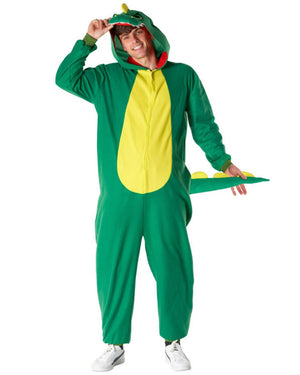 Green Dinosaur Onesie Adult Costume