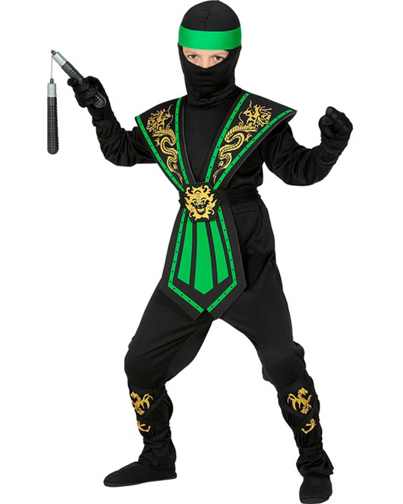 Green Kombat Ninja Boys Costume