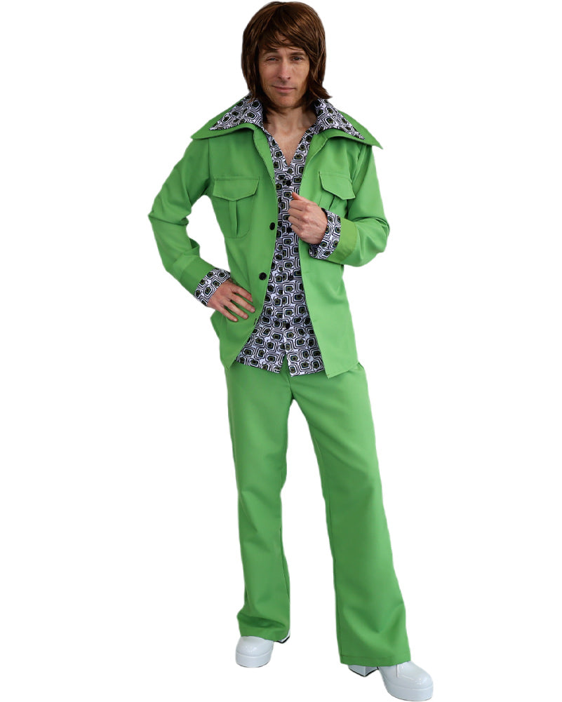 70s Green Suit Mens Costume