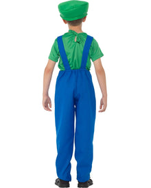 Green Plumber Guy Kids Costume